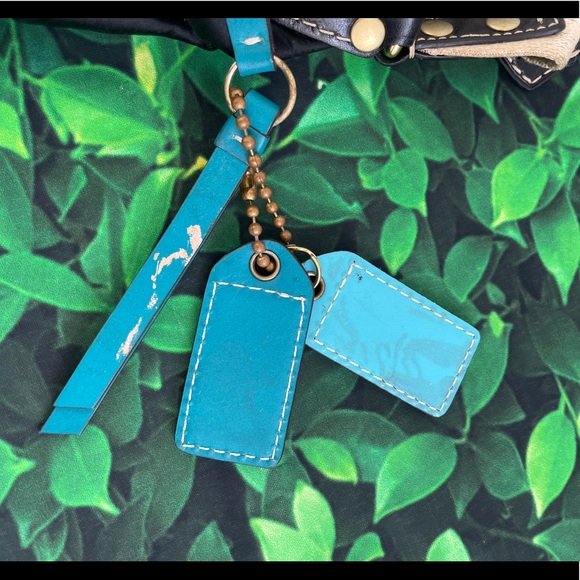 Original COACH Vintage Bag boho style. Black and turquoise. - Picture 6 of 10